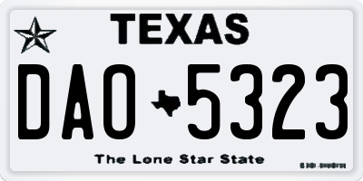TX license plate DAO5323