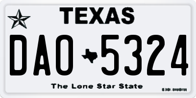 TX license plate DAO5324