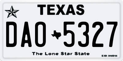 TX license plate DAO5327