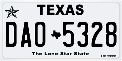 TX license plate DAO5328