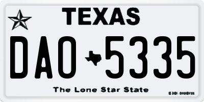 TX license plate DAO5335