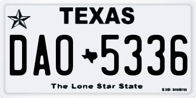 TX license plate DAO5336