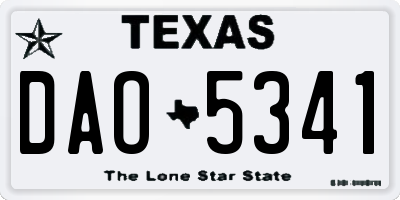 TX license plate DAO5341