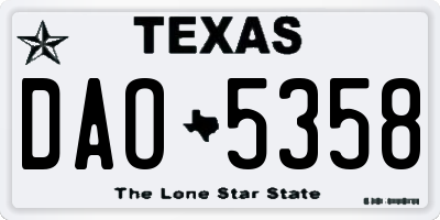 TX license plate DAO5358