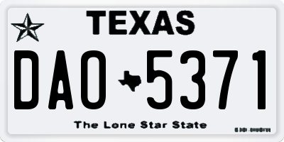 TX license plate DAO5371