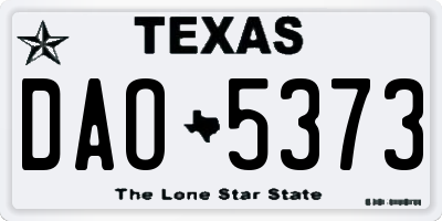 TX license plate DAO5373