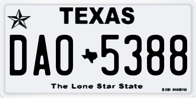 TX license plate DAO5388