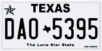 TX license plate DAO5395