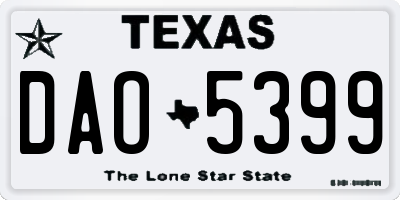 TX license plate DAO5399