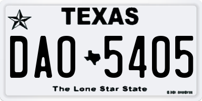 TX license plate DAO5405