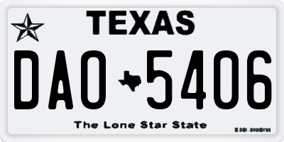 TX license plate DAO5406
