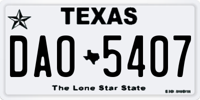 TX license plate DAO5407