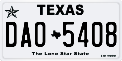 TX license plate DAO5408