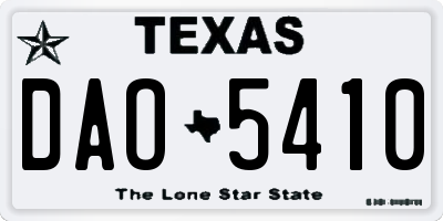 TX license plate DAO5410