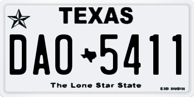 TX license plate DAO5411