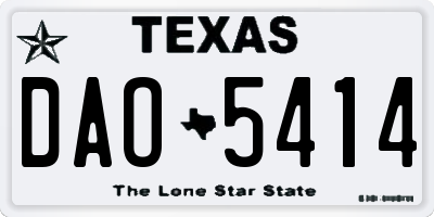 TX license plate DAO5414