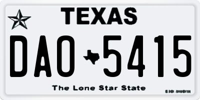 TX license plate DAO5415