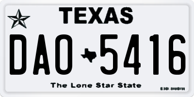 TX license plate DAO5416