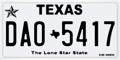 TX license plate DAO5417