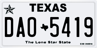 TX license plate DAO5419