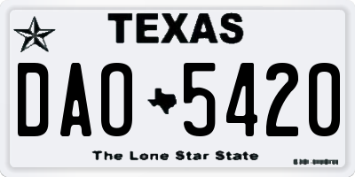 TX license plate DAO5420