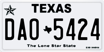 TX license plate DAO5424