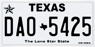 TX license plate DAO5425