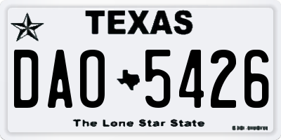 TX license plate DAO5426