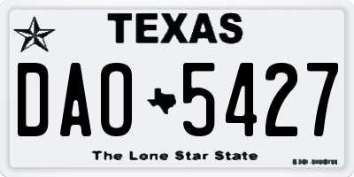 TX license plate DAO5427