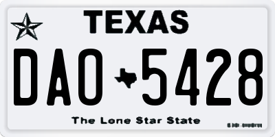 TX license plate DAO5428