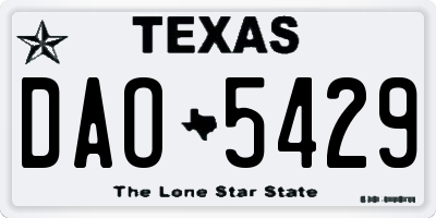 TX license plate DAO5429