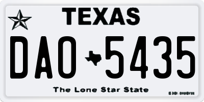 TX license plate DAO5435
