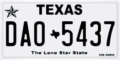 TX license plate DAO5437
