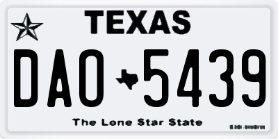 TX license plate DAO5439