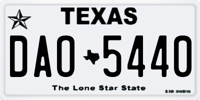 TX license plate DAO5440