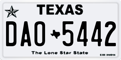 TX license plate DAO5442