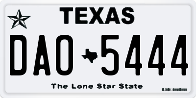 TX license plate DAO5444