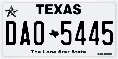 TX license plate DAO5445