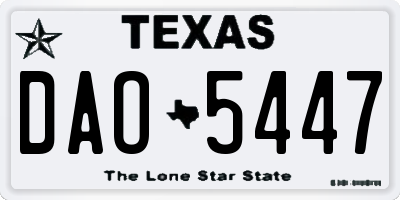 TX license plate DAO5447