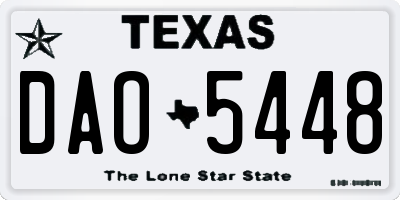 TX license plate DAO5448