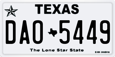 TX license plate DAO5449