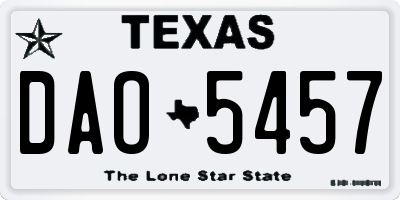 TX license plate DAO5457