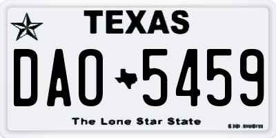 TX license plate DAO5459