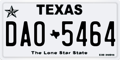 TX license plate DAO5464