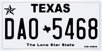 TX license plate DAO5468