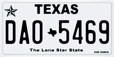 TX license plate DAO5469