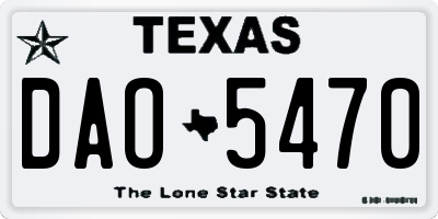 TX license plate DAO5470