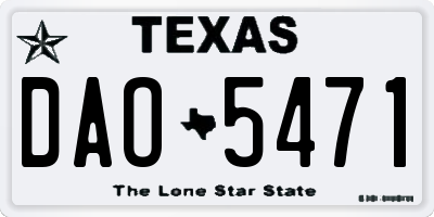 TX license plate DAO5471