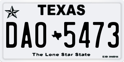 TX license plate DAO5473