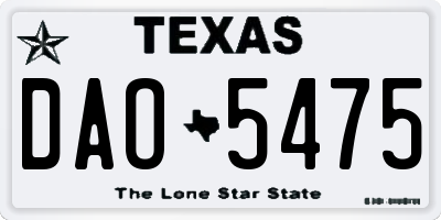 TX license plate DAO5475